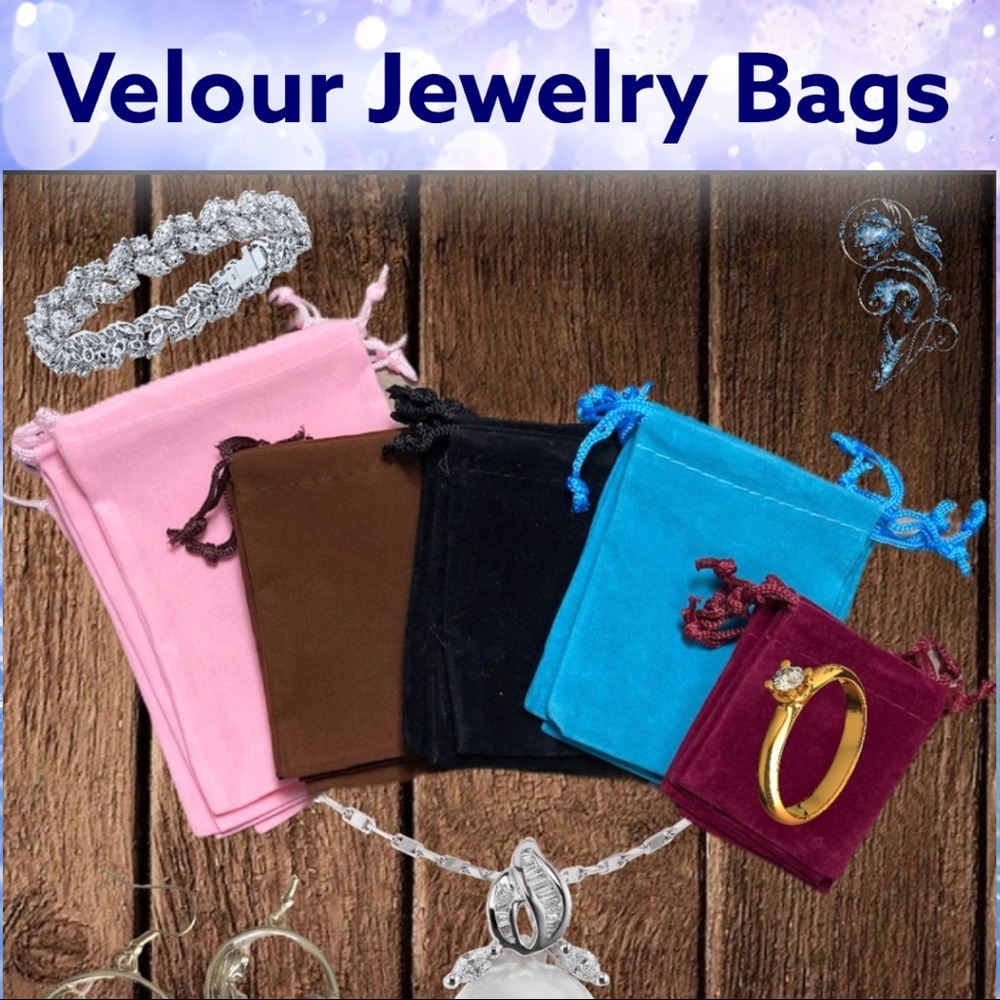 CLEARANCE  25 Velour Jewelry Bags 5 Of Each - Picture 2 of 9